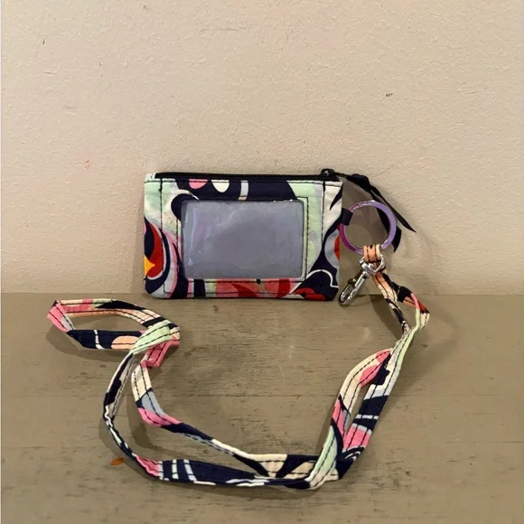 Vera Bradley Floral Lanyard Keychain ID Holder - Picture 2 of 5